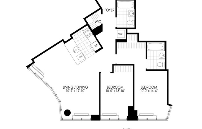 2 beds, 2 baths, $6,345, Unit 321