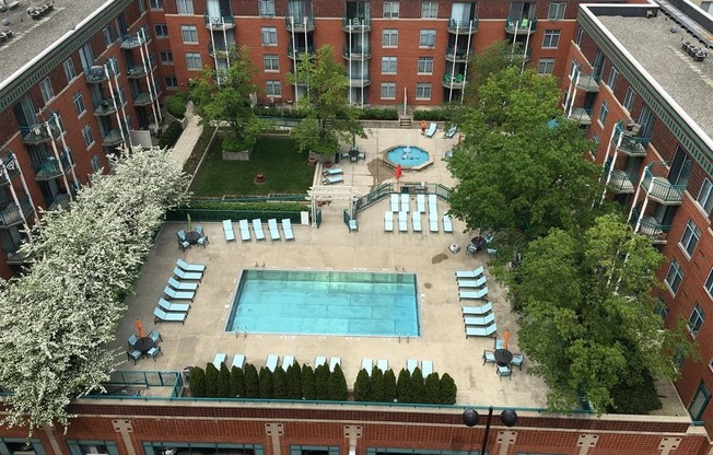 Aerial View Of Pool at The Lofts at Shillito Place, Cincinnati, OH, 45202