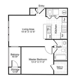 1 bed, 1 bath, 633 sqft, $1,687