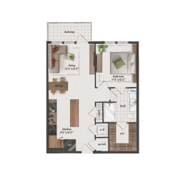 1 bed, 1 bath, 750 sqft, $1,433