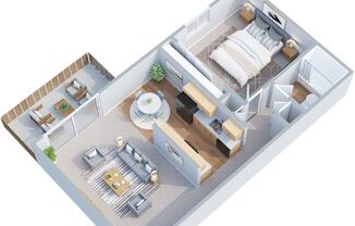 1 bed, 1 bath, 575 sqft, $1,400, Unit 50