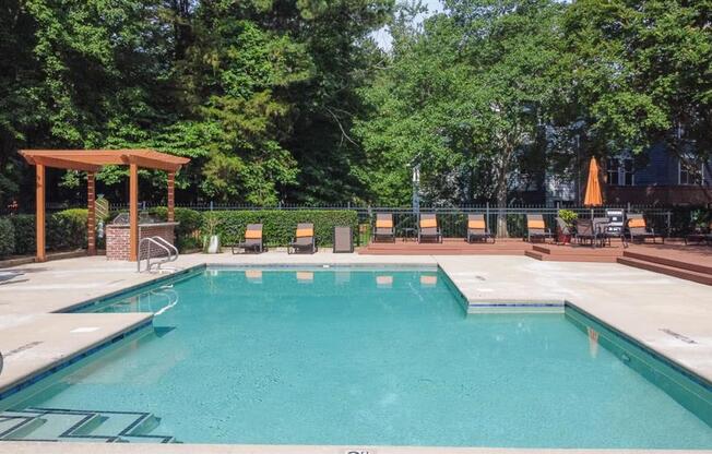 Pool at Bridges at Chapel Hill Apartments in Carrboro NC