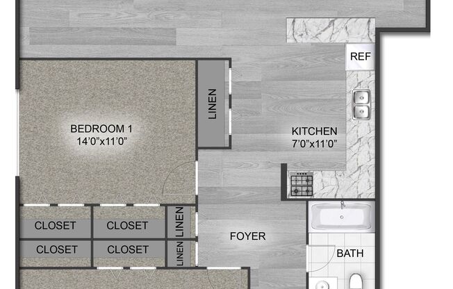 2 beds, 2 baths, 1,100 sqft, $1,520