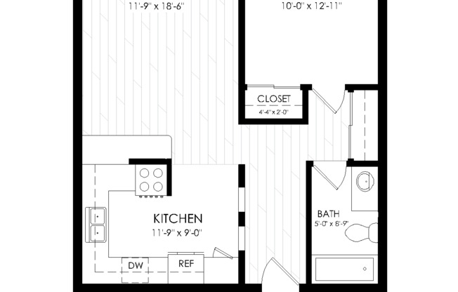 1 bed, 1 bath, 625 sqft, $1,445