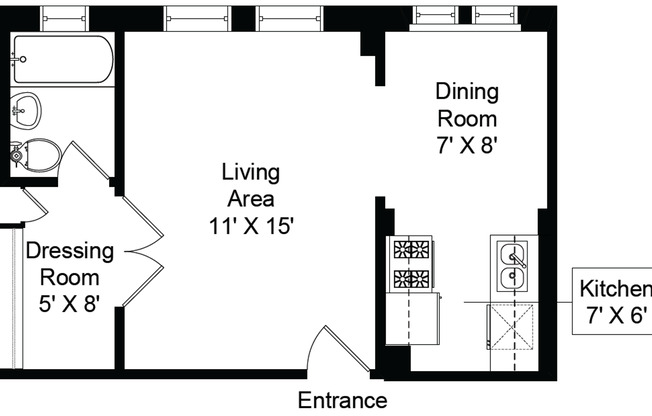 Studio, 1 bath, 425 sqft, $1,485, Unit 429-206
