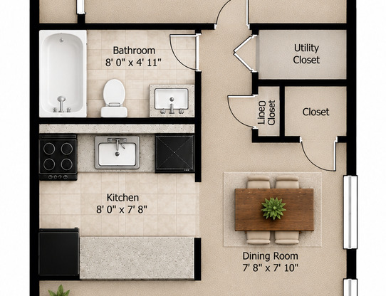 1 bed, 1 bath, $995, Unit A-16