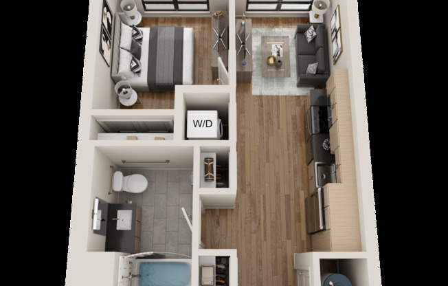 1 bed, 1 bath, 472 sqft, $1,910, Unit 401