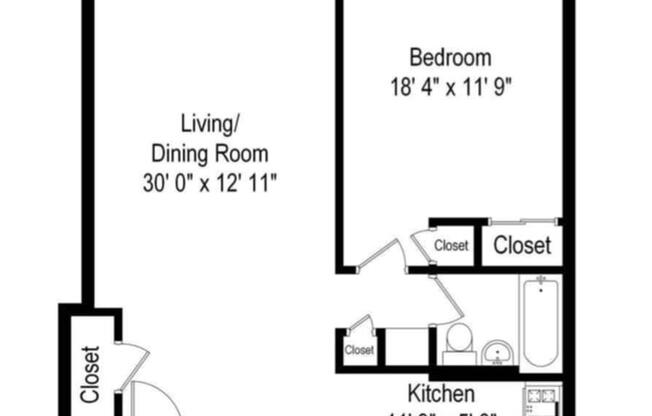 1 bed, 1 bath, 730 sqft, $4,900, Unit 15H