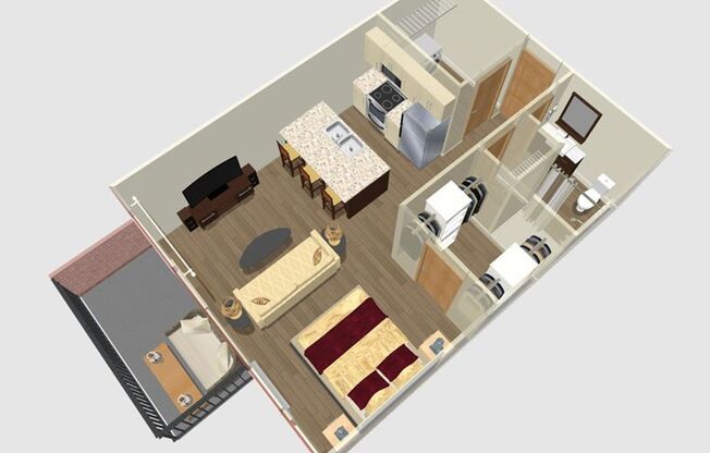 Studio, 1 bath, 563 sqft, $1,550, Unit 104-123