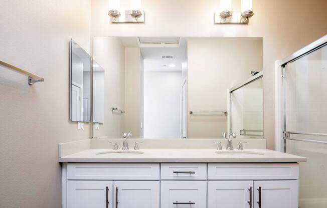Bathroom With Vanity Lights at Ocean Air, San Diego California
