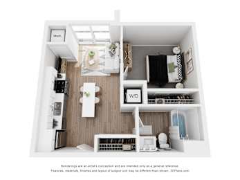 1 bed, 1 bath, 541 sqft, $1,300