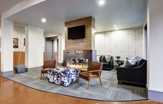Resident Lounge with furniture and a TV