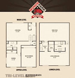 2 beds, 2 baths, 1,564 sqft, $1,546