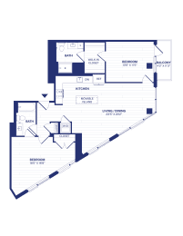 2 beds, 2 baths, 1,162 sqft, $3,536