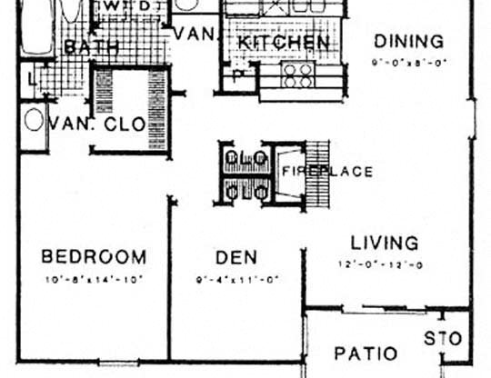 1 bed, 1 bath, 873 sqft, $975