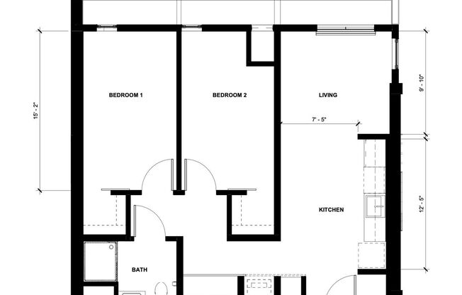 2 beds, 1 bath, 820 sqft, $2,300, Unit 327