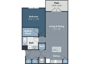 1 bed, 1 bath, 810 sqft, $1,436