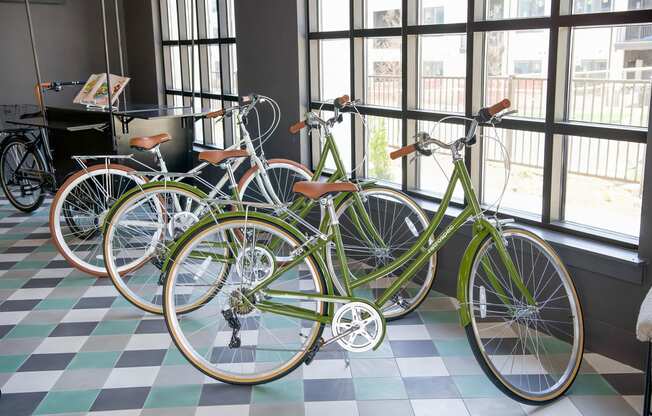 Convenient indoor bike storage at Novel Cary