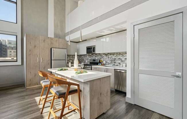 Island Kitchen at The Mansfield at Miracle Mile, California, 90036