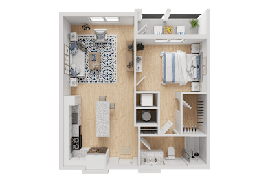 1 bed, 1 bath, 707 sqft, $2,089