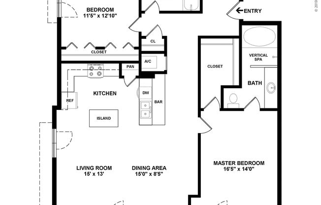 2 beds, 2 baths, 1,267 sqft, $3,255