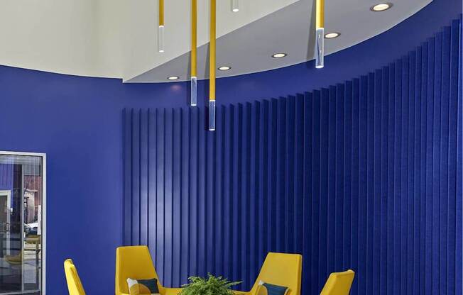 Modern lobby sitting area