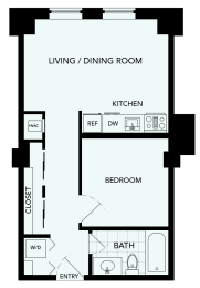 1 bed, 1 bath, 495 sqft, $1,750