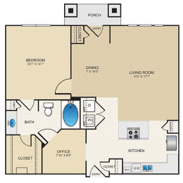 1 bed, 1 bath, 932 sqft, $1,407