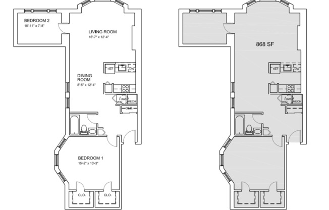 2 beds, 2 baths, 878 sqft, $2,481, Unit B-204