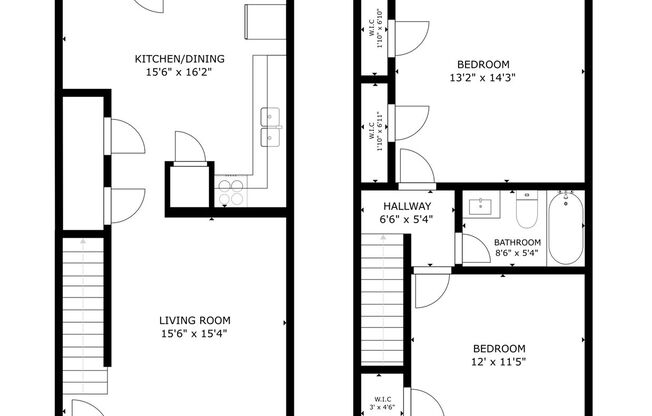 2 beds, 1.5 baths, 1,100 sqft, $1,325, Unit G1