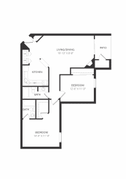 2 beds, 2 baths, 1,070 sqft, $1,700