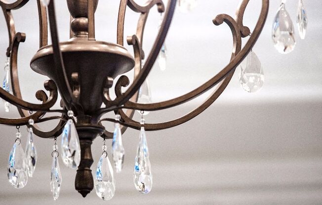 a close up of a chandelier at the calverton apartment building in adams morgan in washington dc