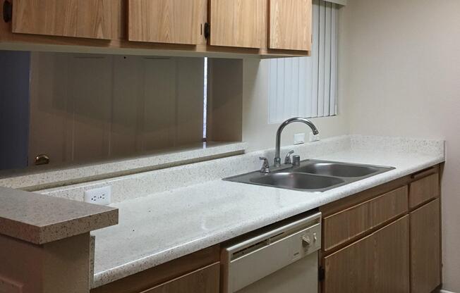 kitchen with white countertops