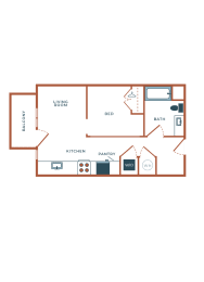 Studio, 1 bath, 546 sqft, $1,351