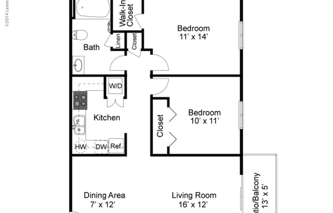 2 beds, 1 bath, 855 sqft, $2,019