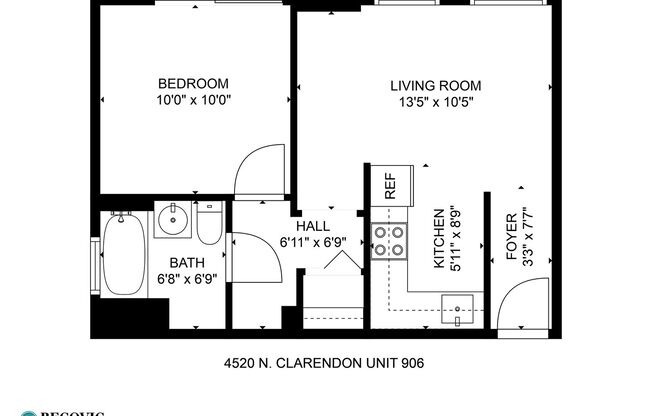 1 bed, 1 bath, 408 sqft, $1,795, Unit 906