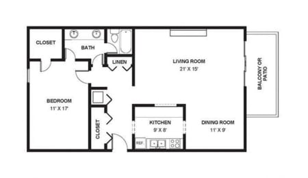 1 bed, 1 bath, 1,010 sqft, $1,152