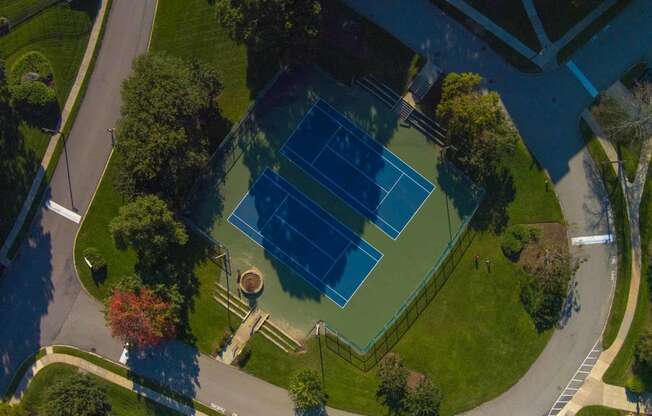 Tennis courts aerial view