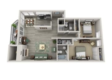 2 beds, 2 baths, 1,020 sqft, $2,087