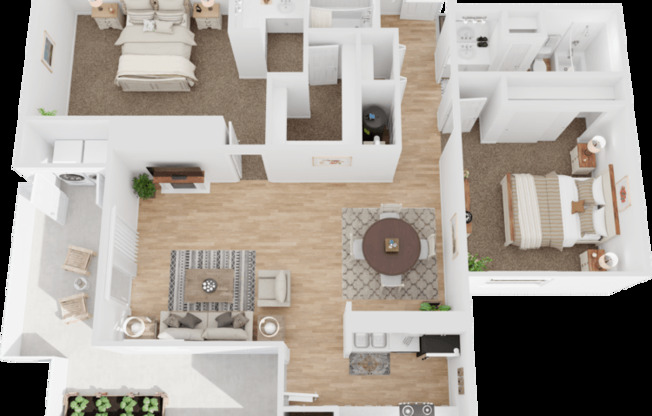 2 beds, 2 baths, 1,080 sqft, $1,130