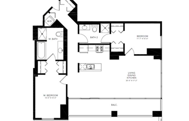 1 bed, 1 bath, 642 sqft, $2,044, Unit 1211