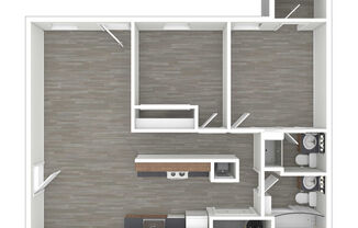 2 beds, 2 baths, 1,310 sqft, $1,488