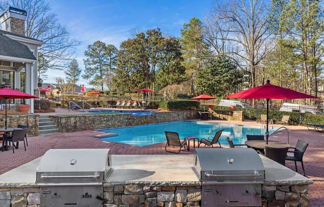 Poolside BBQ area