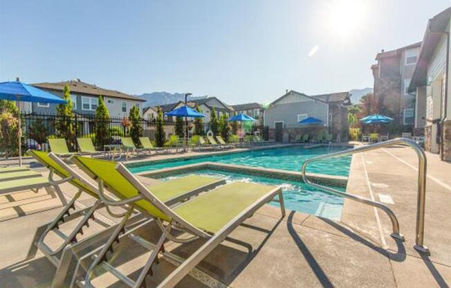 Relaxing Swimming Pool With Sundeck at Parc on Center Apartments & Townhomes, Utah, 84057