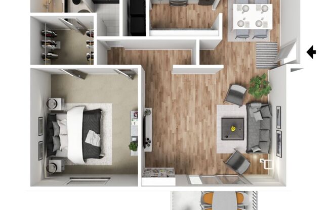 1 bed, 1 bath, 709 sqft, $799