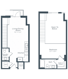 1 bed, 1.5 baths, 753 sqft, $2,197