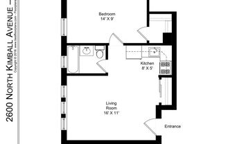 1 bed, 1 bath, 514 sqft, $1,695, Unit 414