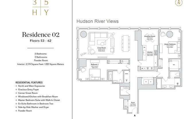 2 beds, 2.5 baths, 2,174 sqft, $25,000, Unit 6002
