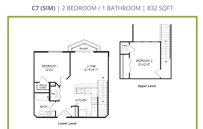 2 beds, 1 bath, 832 sqft, $1,430, Unit 614-318