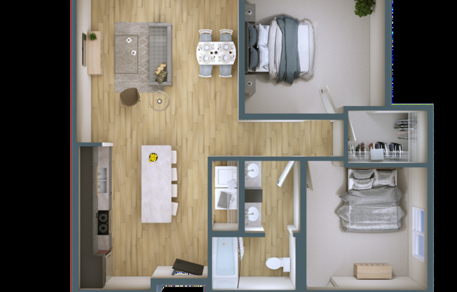 2 beds, 1 bath, 1,007 sqft, $1,425, Unit 332